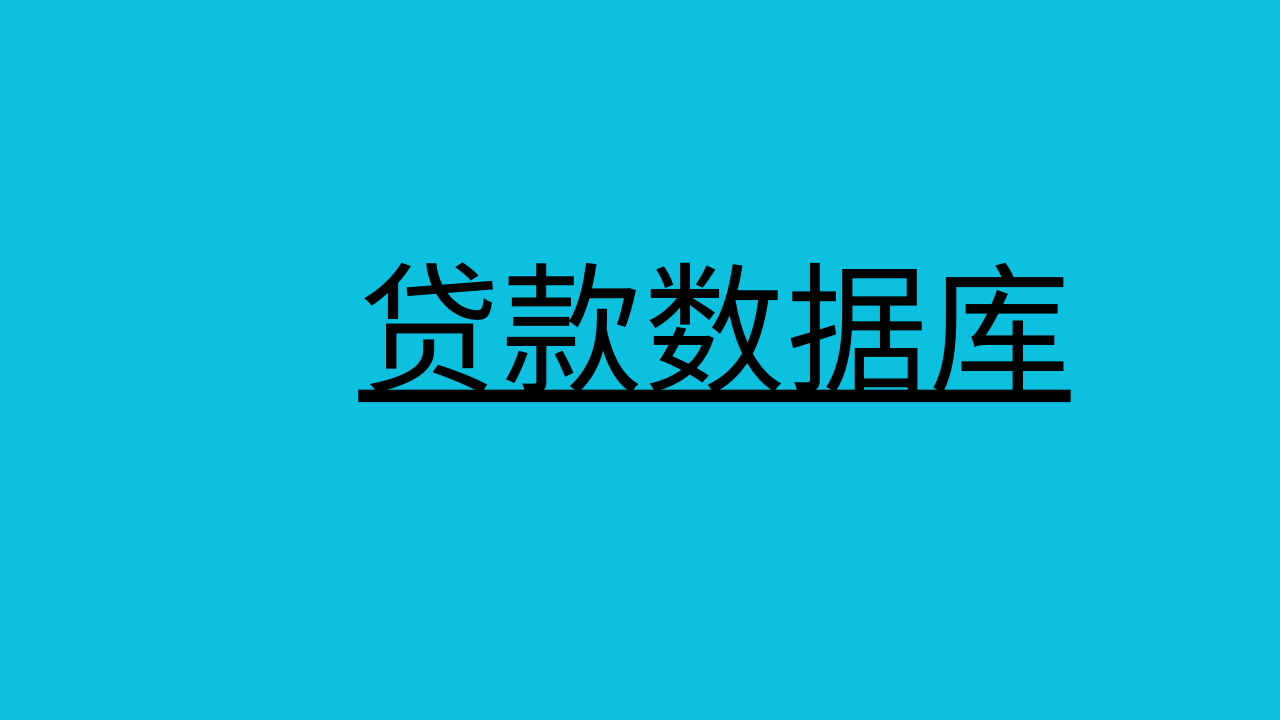 贷款数据库